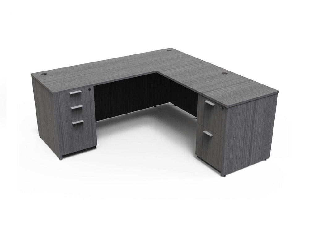 New Office Essentials L Desk - Samoa Gray