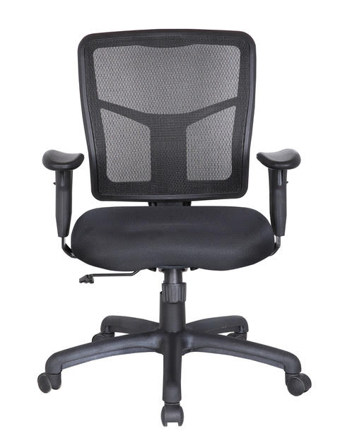 New Office Essentials Mid-Back Mesh Task Chair w/Arms - Black