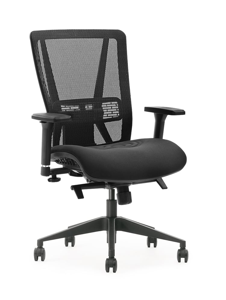 High Back Mesh Managers Chair w/ Arms - Black