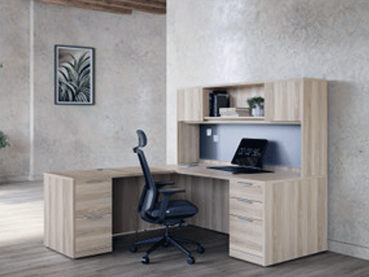 The OS Laminate L-Shape Typical is a stylish desk ideal for your office needs. Available at Capital Choice.