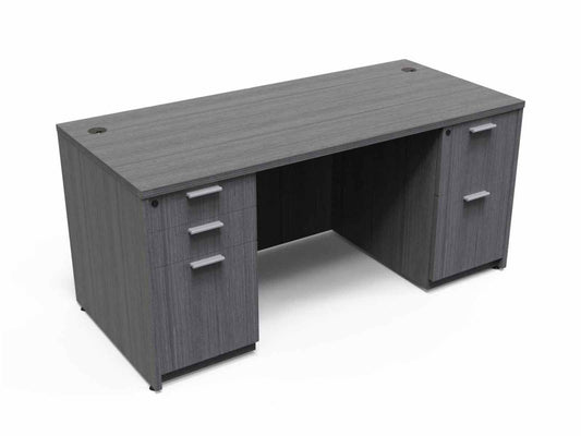 Kai Rectangular Desk with Double Full Pedestals