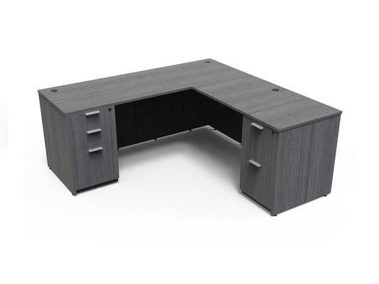 New Office Essentials L Desk - Samoa Gray
