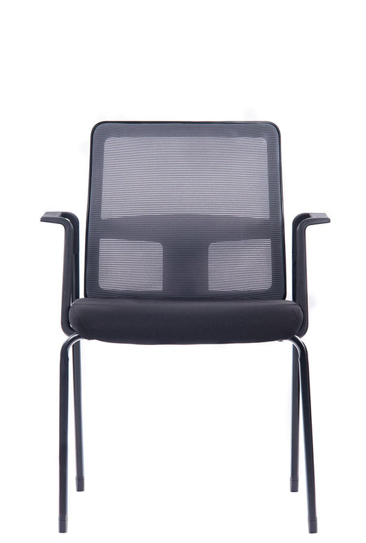 New Office Essentials Mesh Back Side Chair w/ Arms - Black