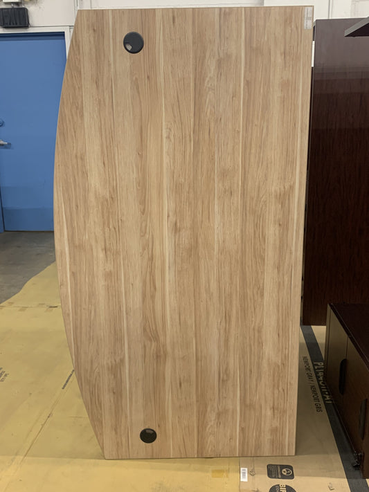 Pre-Owned 66"W Bow Front Desk Shell - American Elm