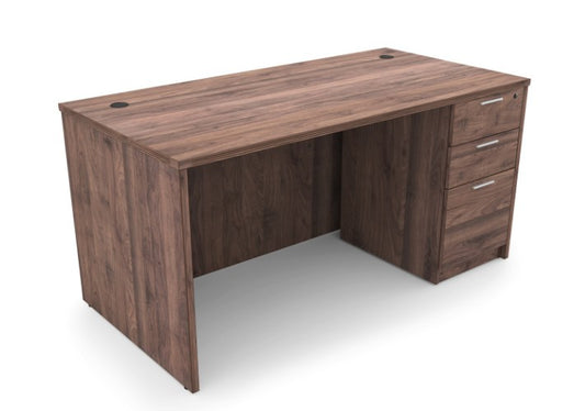 Pre Owned 66"X30" Walnut desk with B/B/F