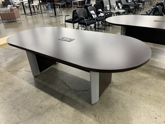 Pre-Owned 8' Racetrack Conference Table with Elliptical Base