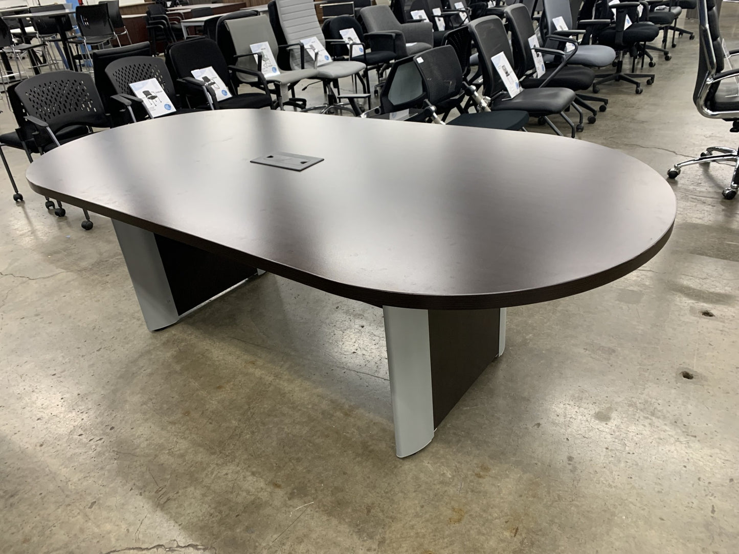 Pre-Owned 8' Racetrack Conference Table with Elliptical Base