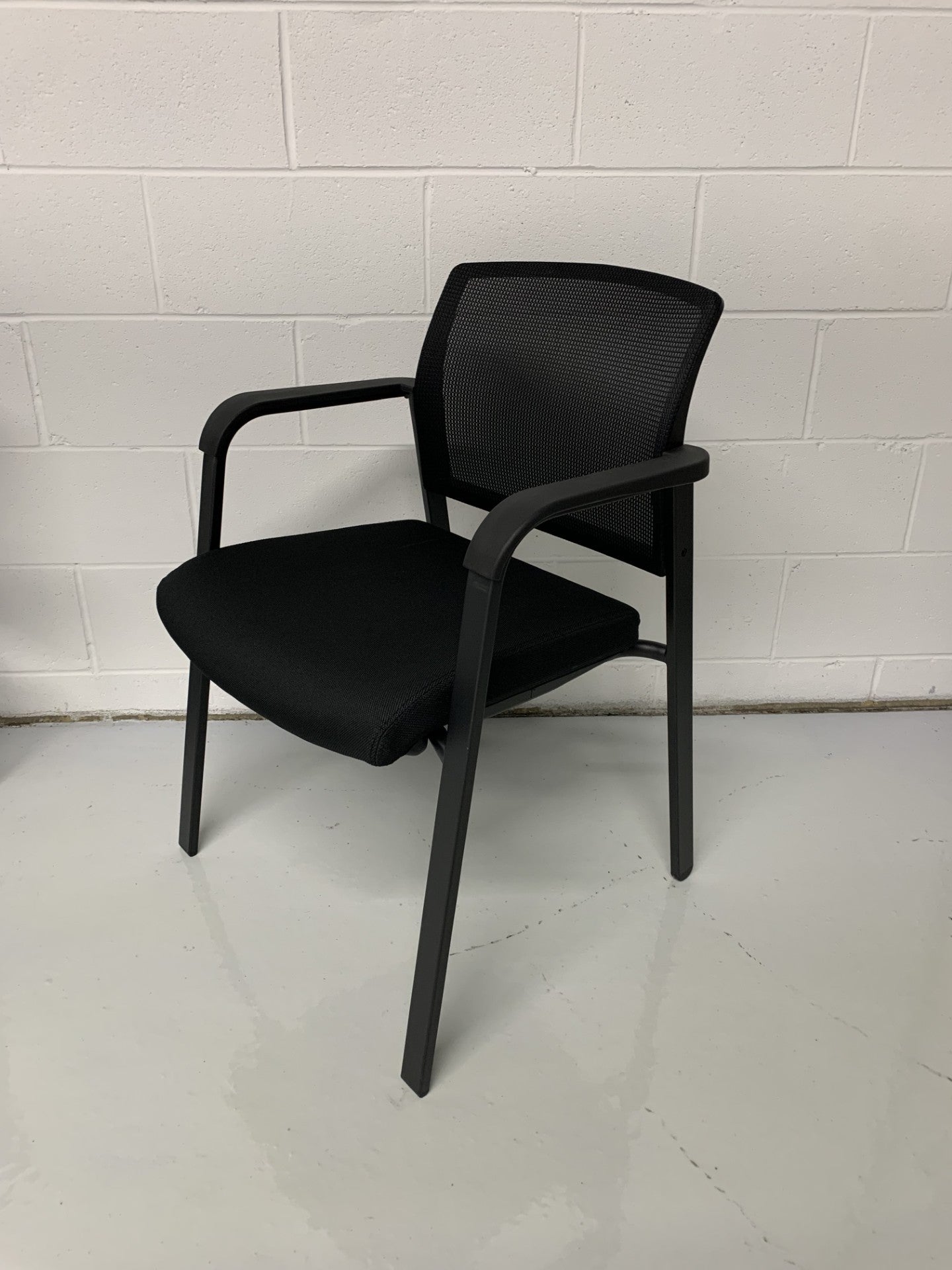 New Office Essentials Mesh Back Side Chair Black