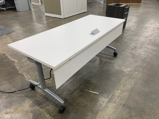 Pre Owned 30X72 Electrified Folding Training Tables with Modesty Panel