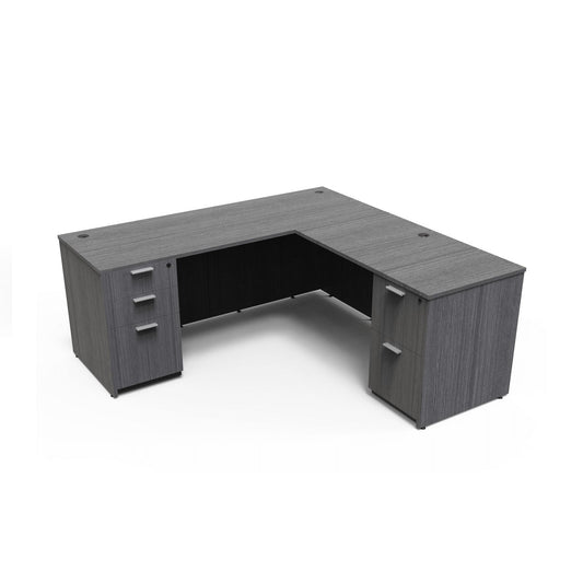 New Office Essentials L Desk - Samoa Gray