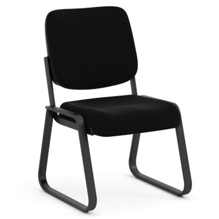 Value Black Armless Guest Chair with Sled Base