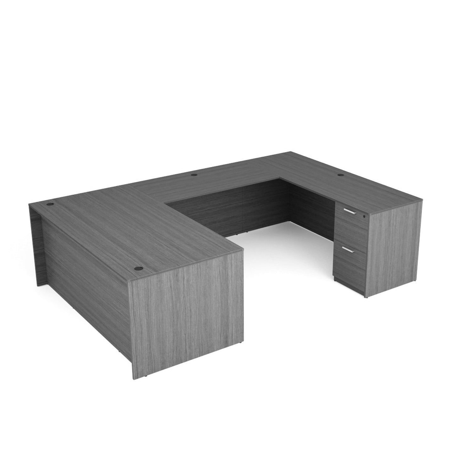 New Office Essentials U Shaped Desk - Samoa Gray