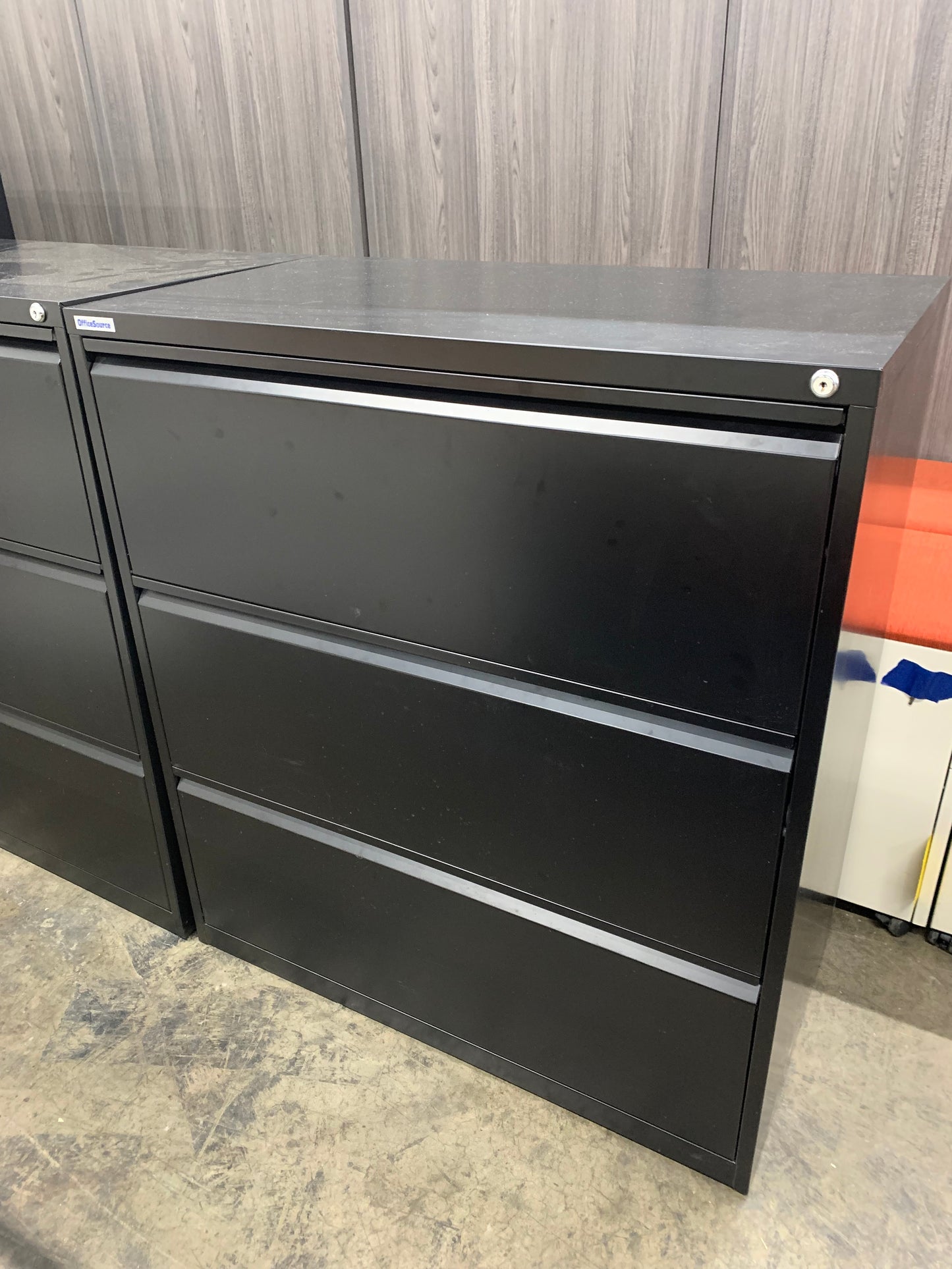 Pre-Owned 3 Drawer Lateral File Black Metal