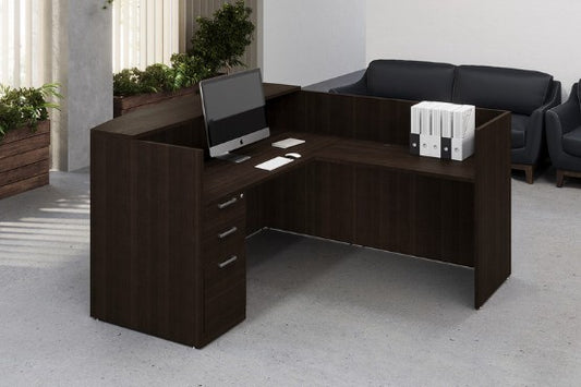 Pre Owned 71" Reception Desk with Return and transaction Top