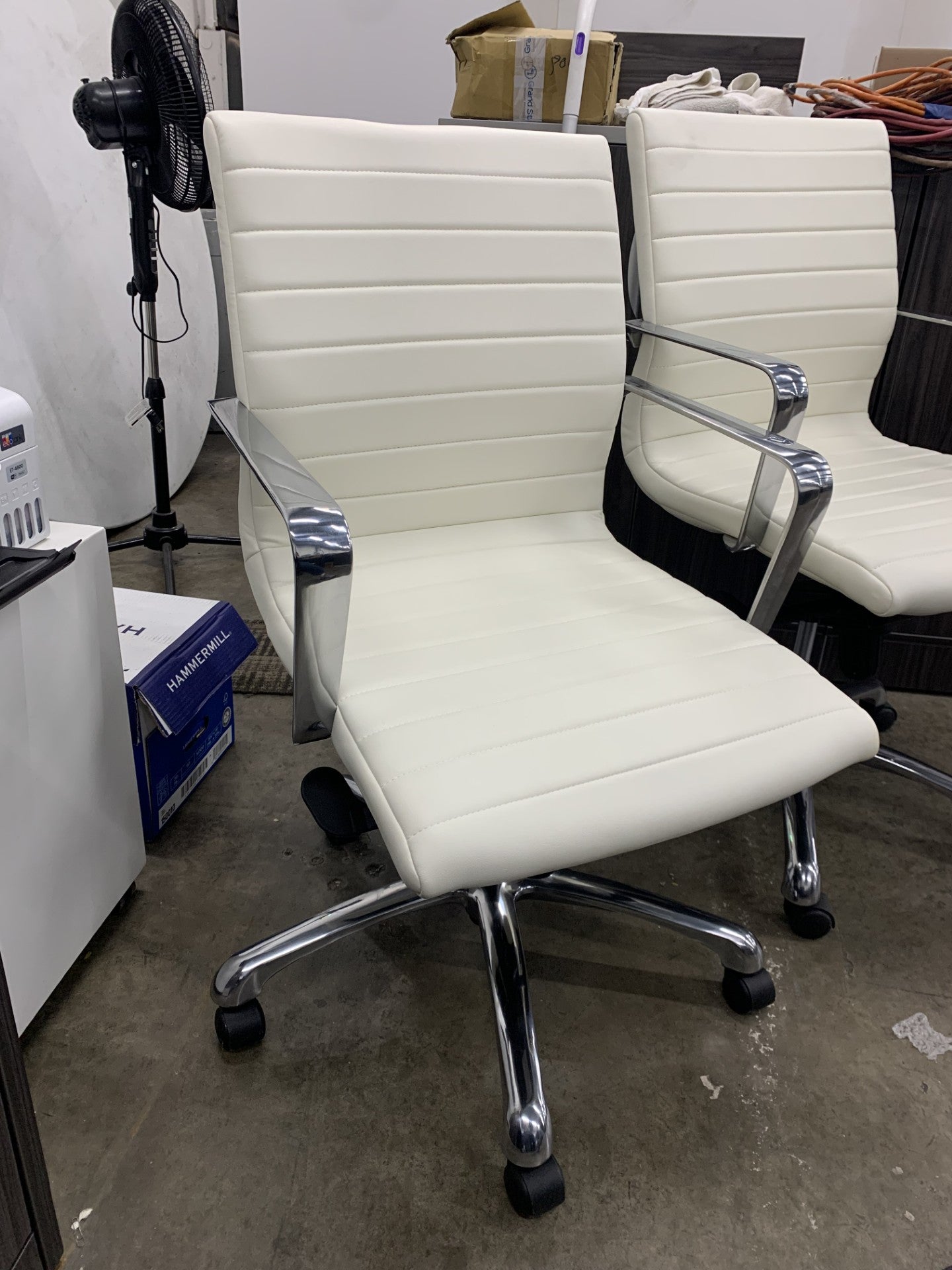 New Mid Back Conference Chairs White